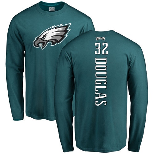 Men Philadelphia Eagles #32 Rasul Douglas Green Backer Long Sleeve NFL T Shirt->philadelphia eagles->NFL Jersey